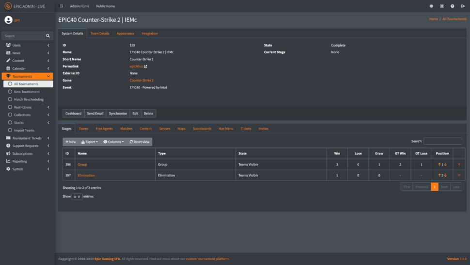 epiclan results management